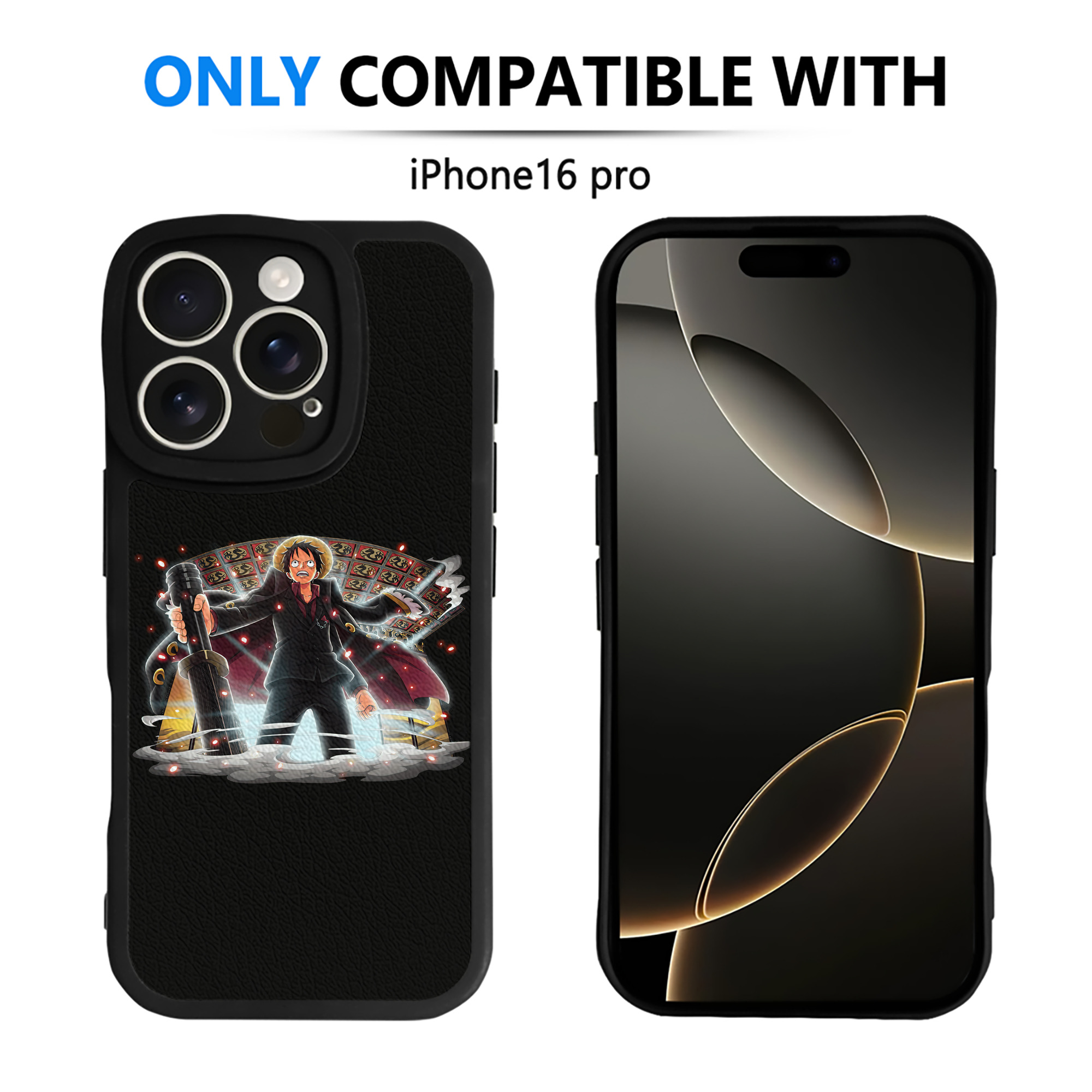 （画像用） ワンピース モンキー・D・ルフィ ONE PIECE Monkey D. Luffy 【iPhone 16シリーズ対応】シリコンスマホケース（レザー調） 材質：シリコン